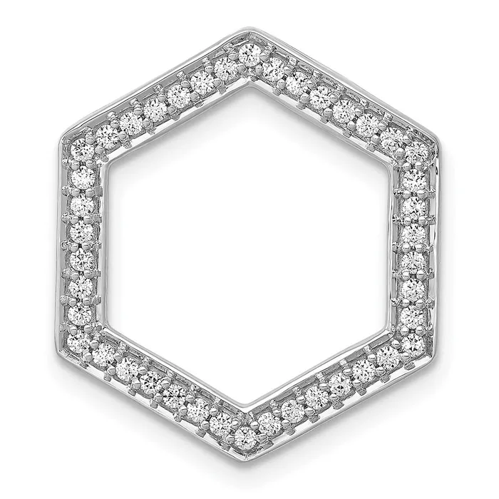 14k White Gold 14ct Real Diamond Fancy Hexagon Chain Slide Goldia Necklaces 14k White Gold 14ct Real Diamond Fancy Hexagon Chain Slide Goldia Necklaces