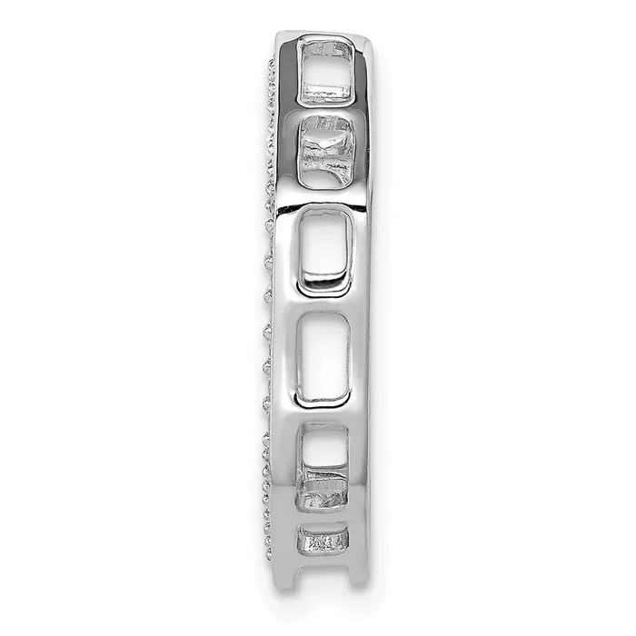 14k White Gold 14ct Real Diamond Fancy Hexagon Chain Slide Goldia Necklaces