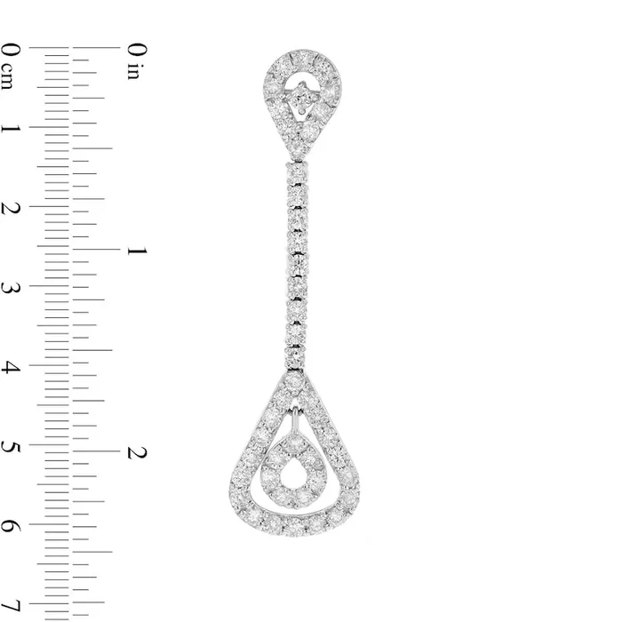 25 CT TW Diamond Pendulum Teardrop Earrings in 14K White Gold II1 Goldia Earrings 25 CT TW Diamond Pendulum Teardrop Earrings in 14K White Gold II1 Goldia Earrings