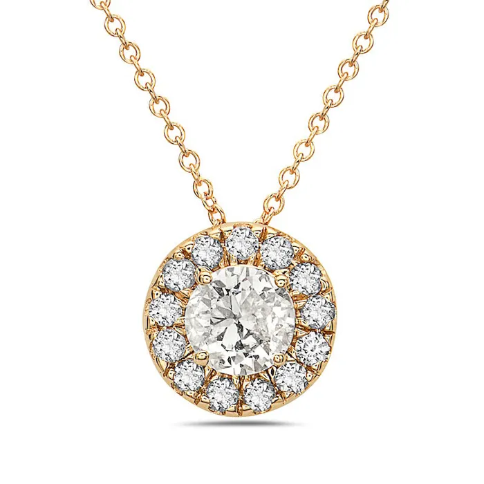 Goldia 05 CT TW Natural Diamond Frame Pendant in 10K Yellow Gold Necklaces Goldia 05 CT TW Natural Diamond Frame Pendant in 10K Yellow Gold Necklaces