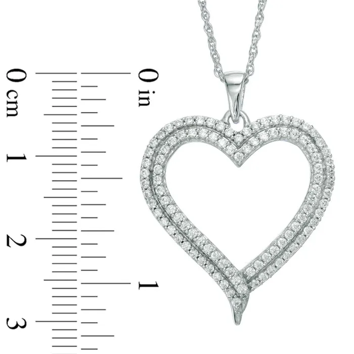 Goldia Necklaces 05 CT TW Natural Diamond Heart Pendant in Sterling Silver Goldia Necklaces 05 CT TW Natural Diamond Heart Pendant in Sterling Silver