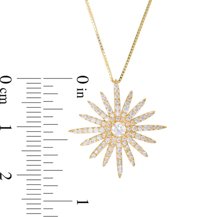 Goldia Necklaces 063 CT TW Natural Diamond Sunburst Pendant in 14K Gold Goldia Necklaces 063 CT TW Natural Diamond Sunburst Pendant in 14K Gold