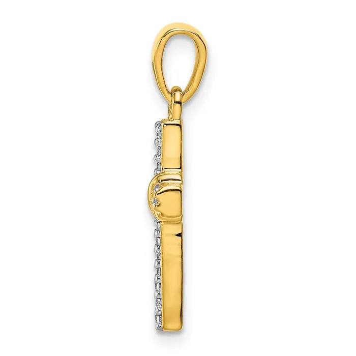 Goldia Necklaces 14k Yellow Gold 16ct Real Diamond Latin Cross Pendant