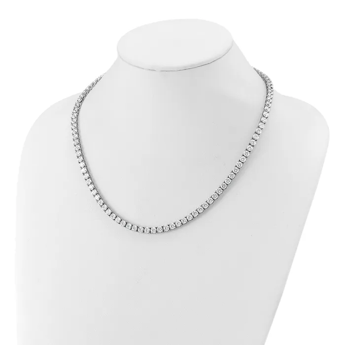 Goldia Necklaces 14k Yellow Gold 33 34 Ct Lab Grown Diamond VSSI G Round 22 inch Straight Tennis Necklace