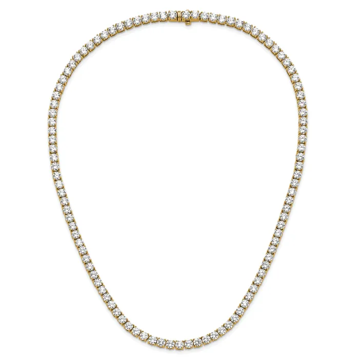 Goldia Necklaces 14k Yellow Gold 33 34 Ct Lab Grown Diamond VSSI G Round 22 inch Straight Tennis Necklace