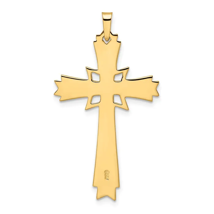 Goldia Necklaces 14k Yellow Gold Polished Solid Fancy Cross Pendant