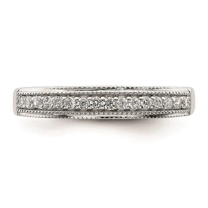Goldia Rings 020ct CZ Solid Real 14K White Gold Wedding Band Ring