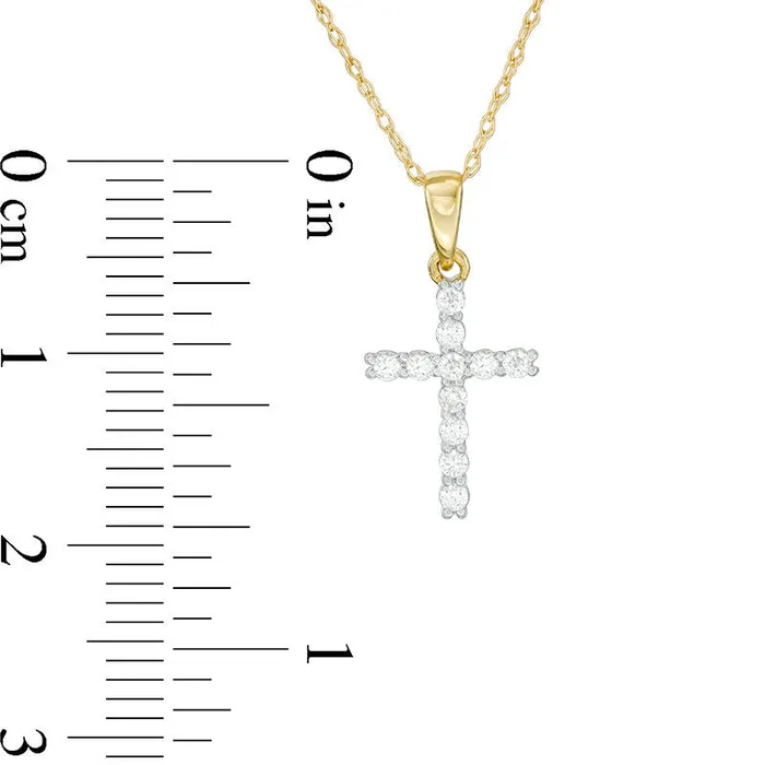 Necklaces 017 CT TW Natural Diamond Cross Pendant in 14K Gold Goldia Necklaces 017 CT TW Natural Diamond Cross Pendant in 14K Gold Goldia