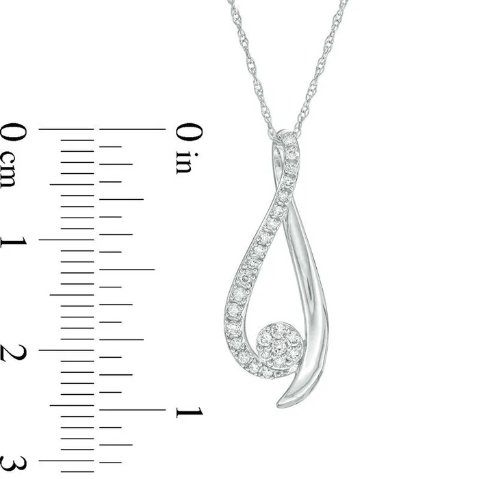 Necklaces Goldia 017 CT TW Composite Natural Diamond Pendant in 10K White Gold Necklaces Goldia 017 CT TW Composite Natural Diamond Pendant in 10K White Gold