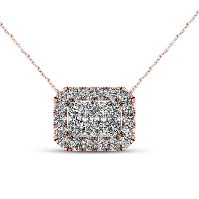 Necklaces Goldia 025 CT TW Composite Natural Diamond Octagon Frame Necklace in 10K Rose Gold Necklaces Goldia 025 CT TW Composite Natural Diamond Octagon Frame Necklace in 10K Rose Gold