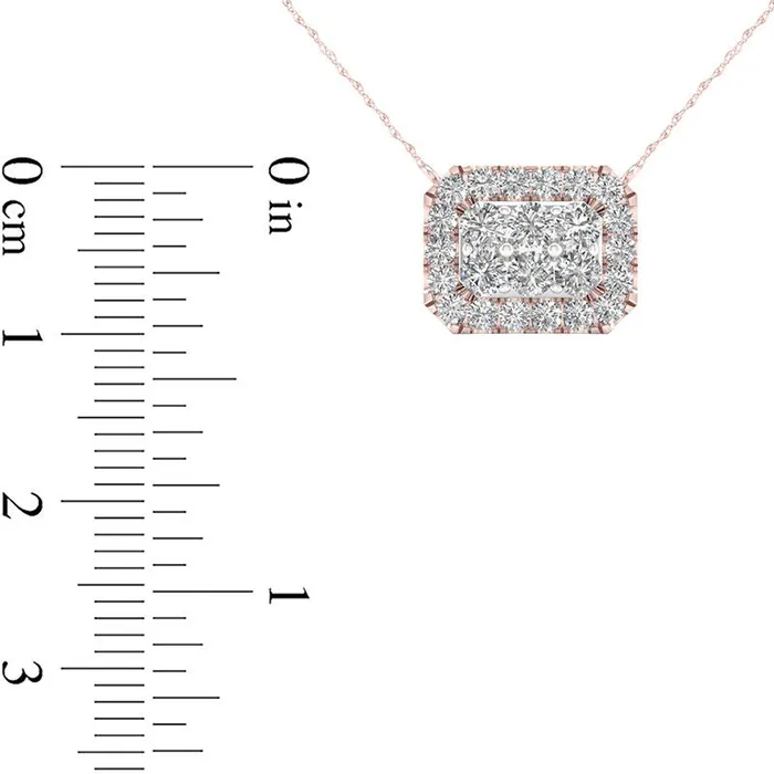 Necklaces Goldia 025 CT TW Composite Natural Diamond Octagon Frame Necklace in 10K Rose Gold Necklaces Goldia 025 CT TW Composite Natural Diamond Octagon Frame Necklace in 10K Rose Gold