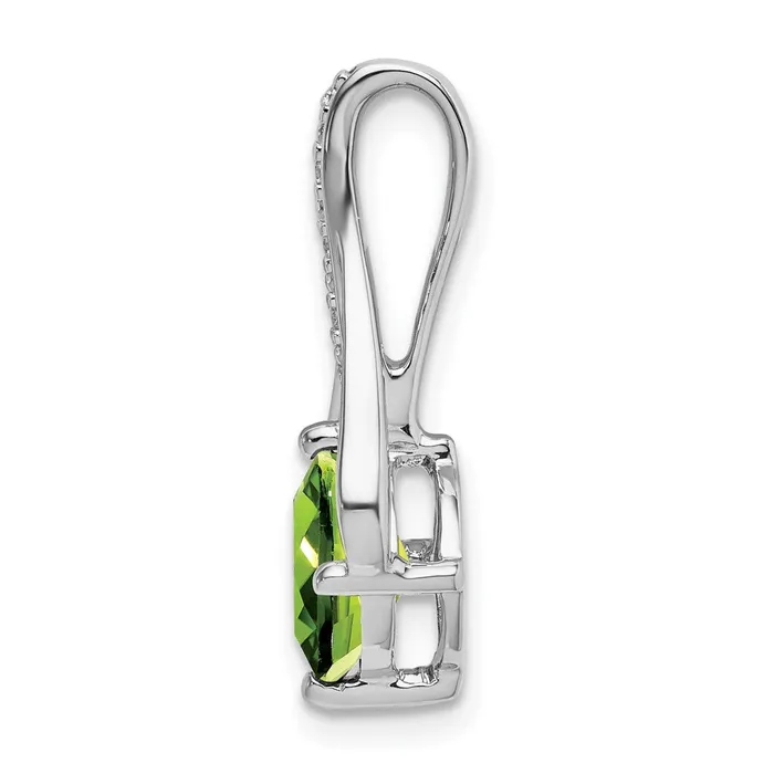 Necklaces Goldia 14k White Gold Peridot and Real Diamond Pendant