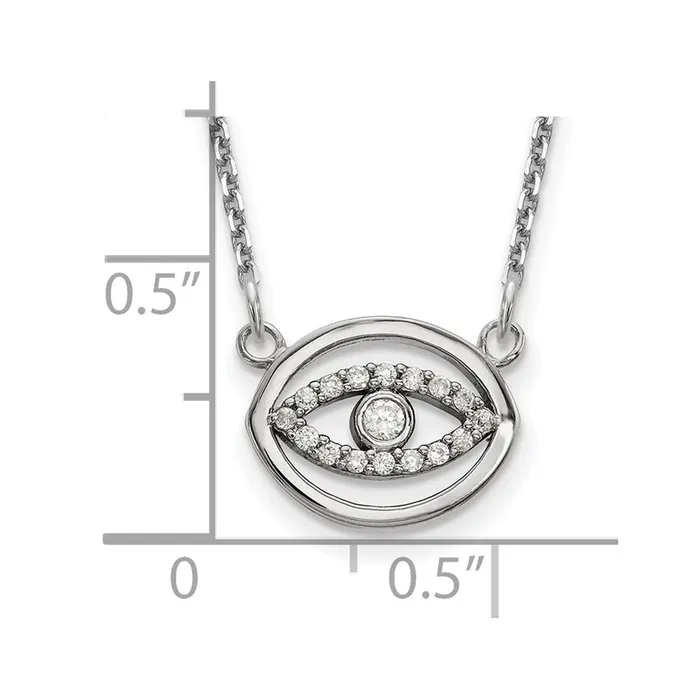 Necklaces Goldia 14k White Gold Small Real Diamond Gold Halo Evil Eye Necklace