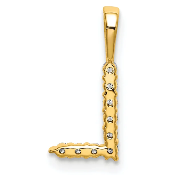 Necklaces Goldia 14k Yellow Gold 110 Ct Lab Grown Diamond VSSI G Letter L Initial Pendant
