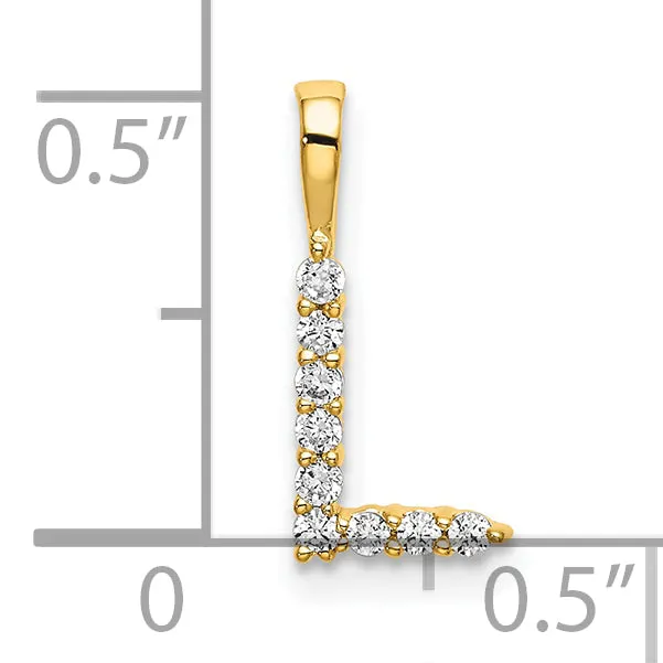 Necklaces Goldia 14k Yellow Gold 110 Ct Lab Grown Diamond VSSI G Letter L Initial Pendant