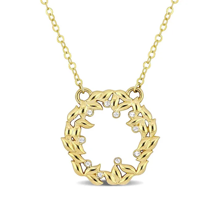 Open Wreath Necklace in 10K TwoTone Gold 17 Goldia Necklaces