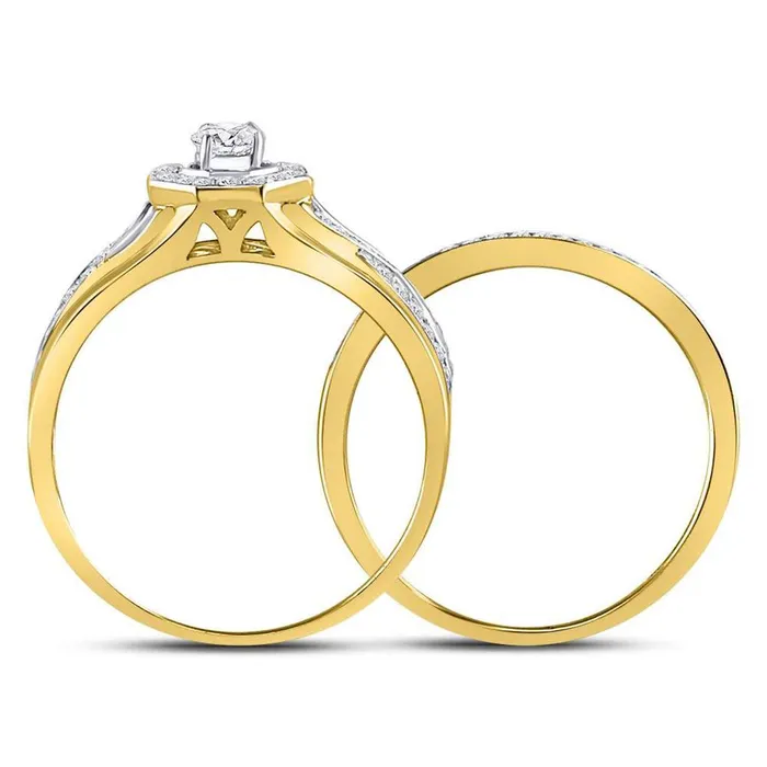 Rings 14k Yellow Gold Round Diamond Twist Bridal Wedding Ring Set 12 Cttw gndatlanta