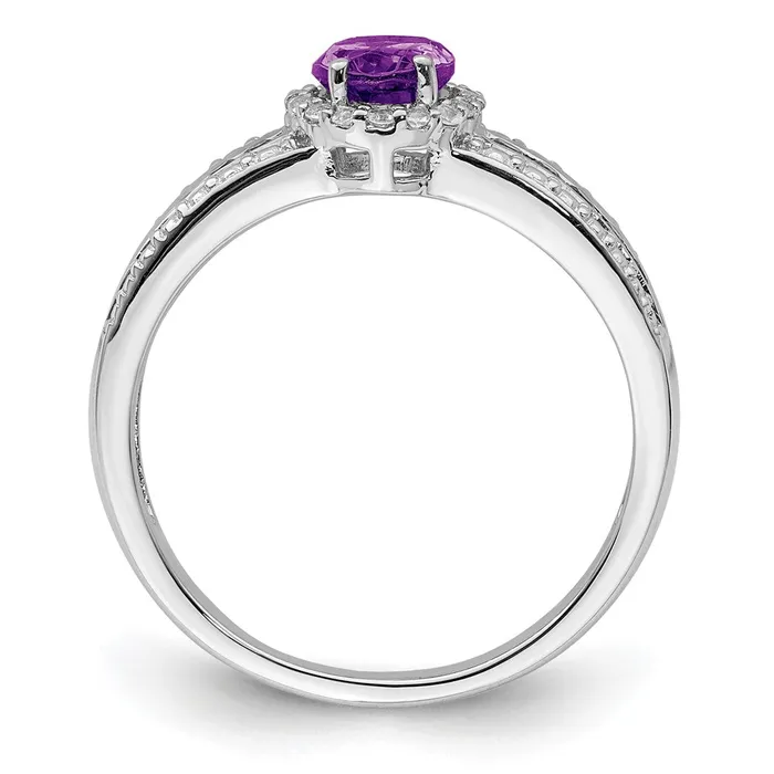 Rings Goldia Sterling Silver Rhodiumplated Polished Amethyst u0026 White Topaz Ring