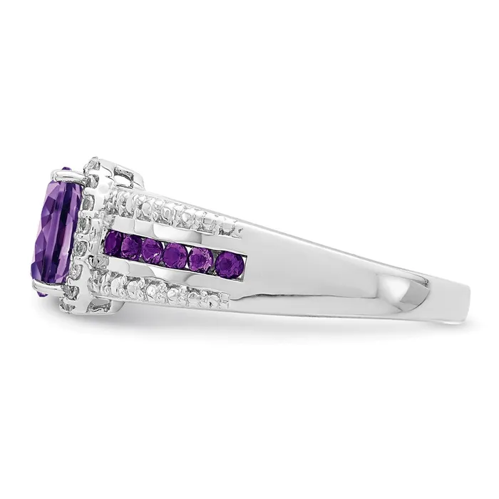 Rings Goldia Sterling Silver Rhodiumplated Polished Amethyst u0026 White Topaz Ring