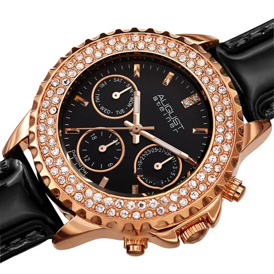 Watches JMS always Original August Steiner Chronograph Quartz Diamond Crystal Black Dial Ladies Watch AS8267BK Watches JMS always Original August Steiner Chronograph Quartz Diamond Crystal Black Dial Ladies Watch AS8267BK