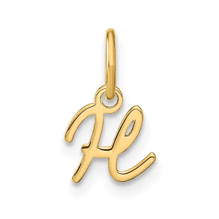 10k Yellow Gold Upper case Letter H Initial Charm TreasureFineJewelers Charm Necklaces