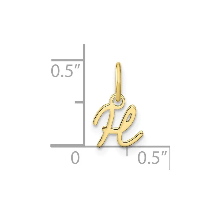 10k Yellow Gold Upper case Letter H Initial Charm TreasureFineJewelers Charm Necklaces
