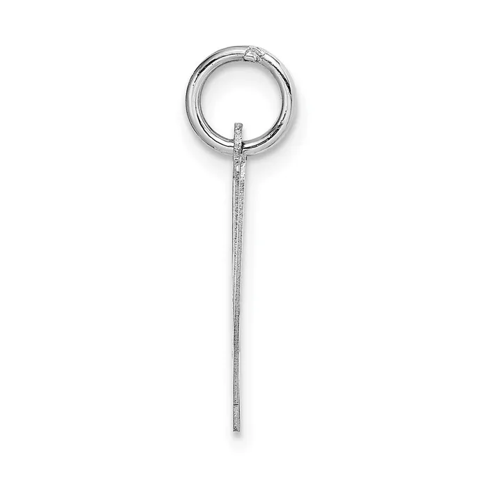 14k White Gold Large Fancy Script Letter W Initial Charm TreasureFineJewelers Charm Necklaces