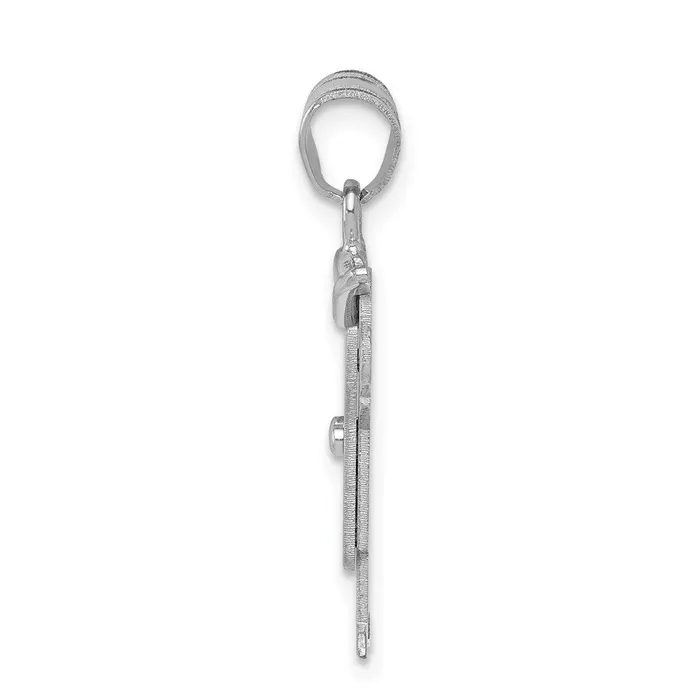 14k White Gold Small Boy with Hat on Left Engravable Charm TreasureFineJewelers Charm Necklaces
