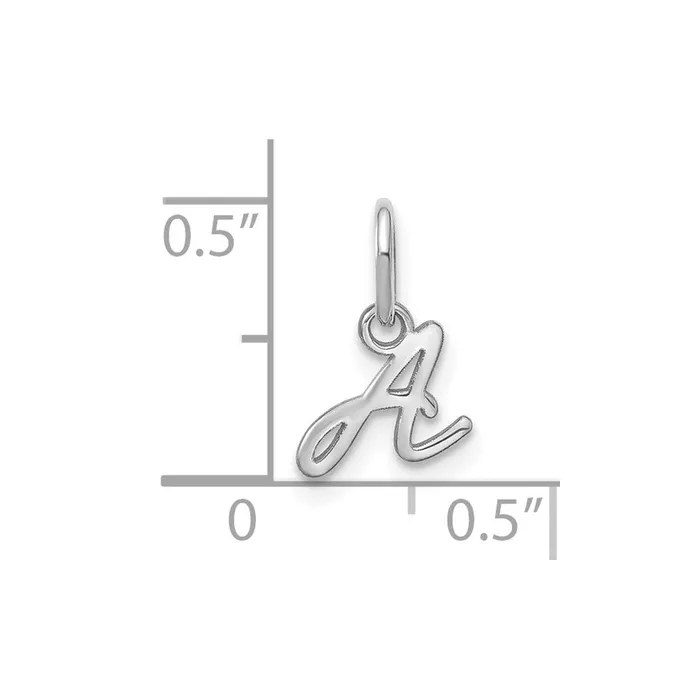 14k White Gold Upper case Letter A Initial Charm TreasureFineJewelers Charm Necklaces