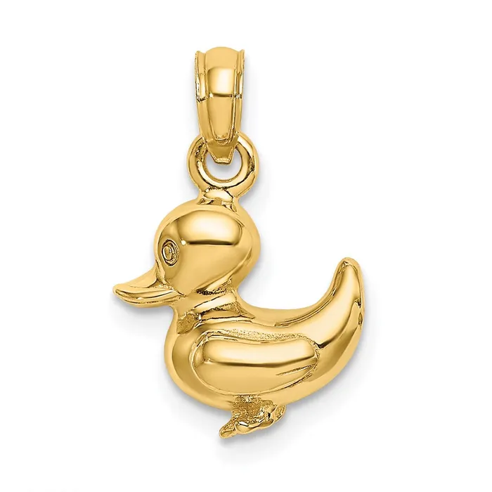 14k Yellow Gold 3D Duckling Charm TreasureFineJewelers Charm Necklaces