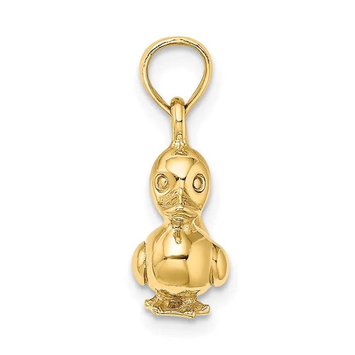 14k Yellow Gold 3D Duckling Charm TreasureFineJewelers Charm Necklaces
