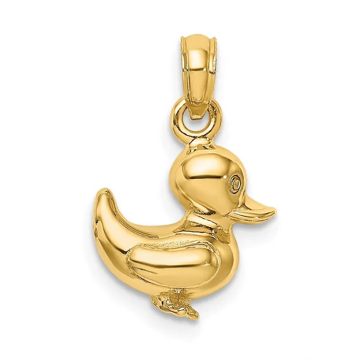 14k Yellow Gold 3D Duckling Charm TreasureFineJewelers Charm Necklaces