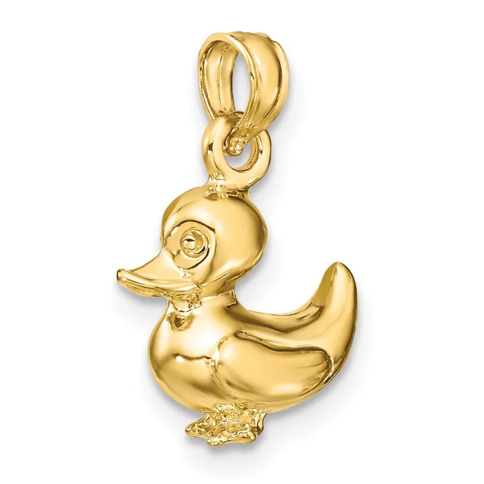 14k Yellow Gold 3D Duckling Charm TreasureFineJewelers Charm Necklaces