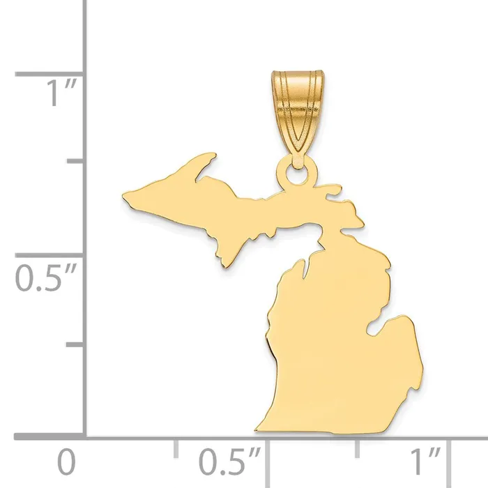14k Yellow Gold Michigan State Pendant TreasureFineJewelers PreStyled Sets