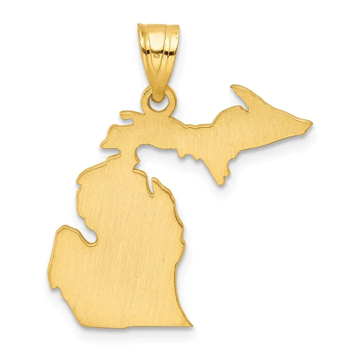 14k Yellow Gold Michigan State Pendant TreasureFineJewelers PreStyled Sets