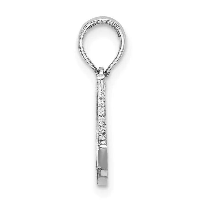 Charm Necklaces 10K White Gold Polished A Script Initial Charm TreasureFineJewelers