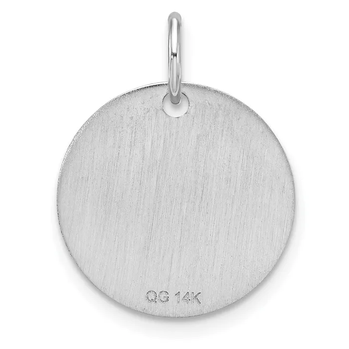 Charm Necklaces 14k Yellow Gold Polished Black Enamel Letter W Initial Disk Charm TreasureFineJewelers