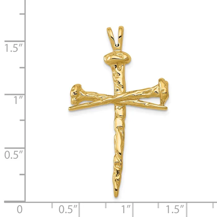 Charm Necklaces TreasureFineJewelers 14K Polished Nail Cross Charm