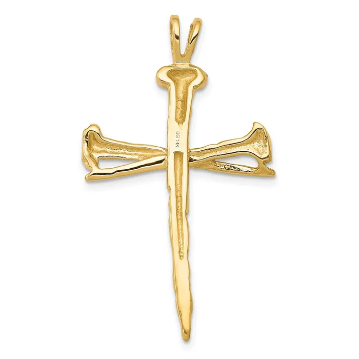 Charm Necklaces TreasureFineJewelers 14K Polished Nail Cross Charm