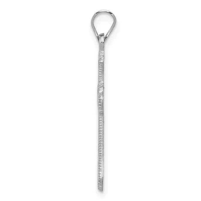 Charm Necklaces TreasureFineJewelers 14k White Gold Budded Cross Charm