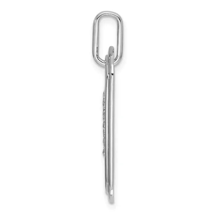 Charm Necklaces TreasureFineJewelers 14K White Gold Diamond Initial B Dog Tag Charm