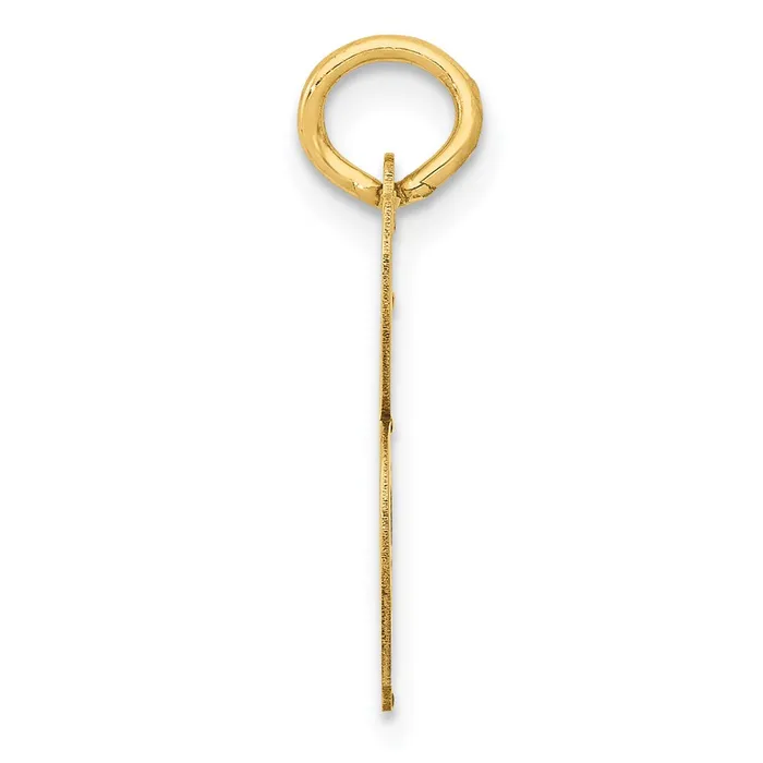 Charm Necklaces TreasureFineJewelers 14k Yellow Gold Medium Script Letter B Initial Charm
