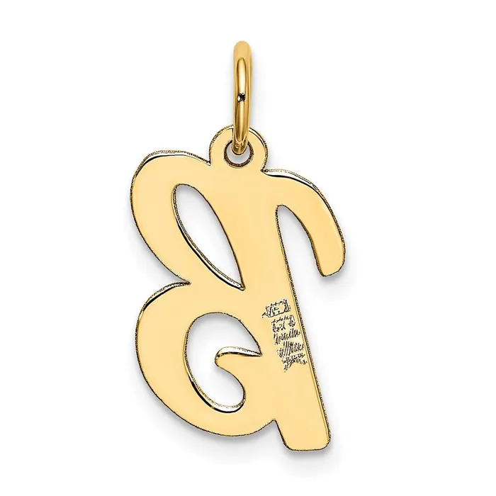Charm Necklaces TreasureFineJewelers 14k Yellow Gold Medium Script Letter B Initial Charm