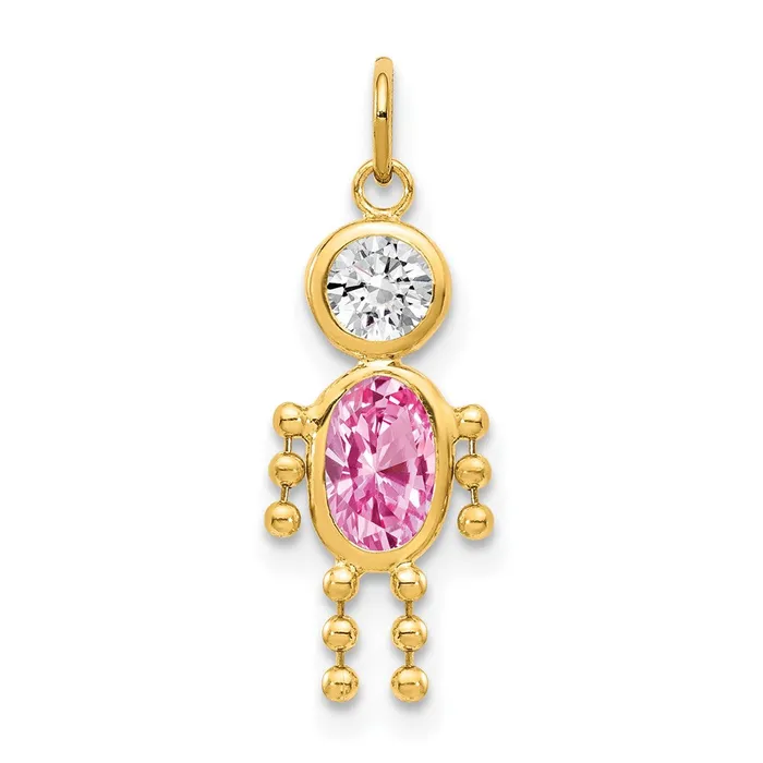 Charm Necklaces TreasureFineJewelers 14k Yellow Gold October Boy Birthstone Charm Charm Necklaces TreasureFineJewelers 14k Yellow Gold October Boy Birthstone Charm