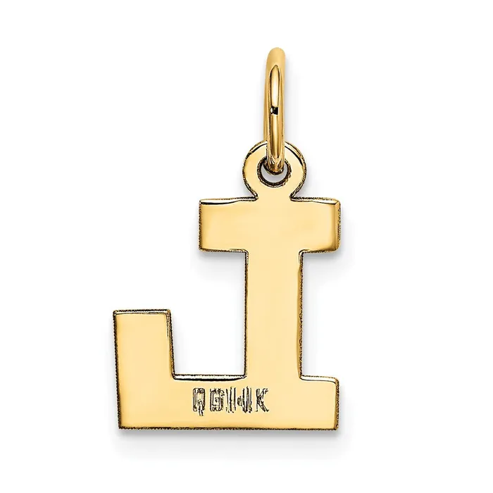 Charm Necklaces TreasureFineJewelers 14k Yellow Gold Small Block Letter L Initial Charm