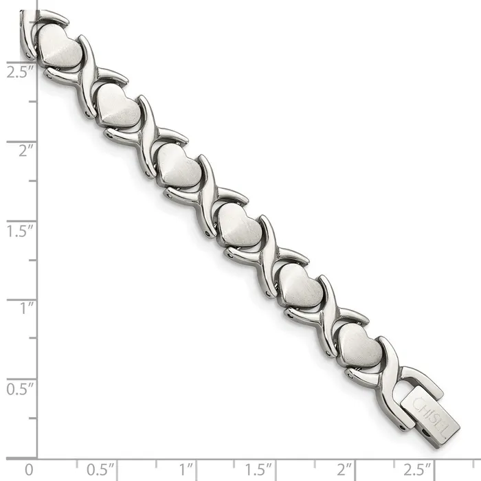 Chisel Stainless Steel Brushed and Polished 75 inch Stampato Bracelet TreasureFineJewelers Bracelets