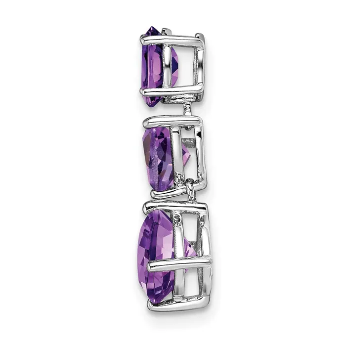Necklaces TreasureFineJewelers 14k White Gold Amethyst Chain Slide