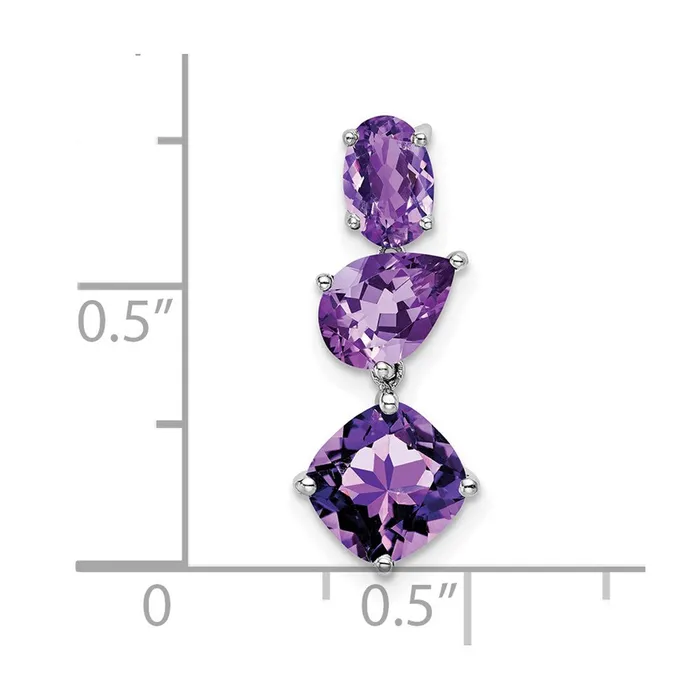 Necklaces TreasureFineJewelers 14k White Gold Amethyst Chain Slide