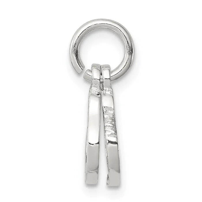Rings TreasureFineJewelers Sterling Silver Handcuffs Charm