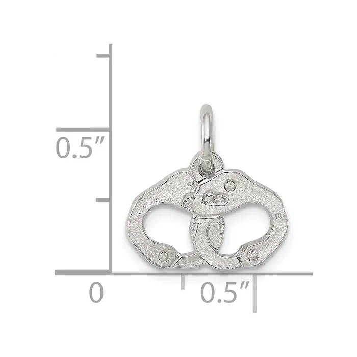 Rings TreasureFineJewelers Sterling Silver Handcuffs Charm